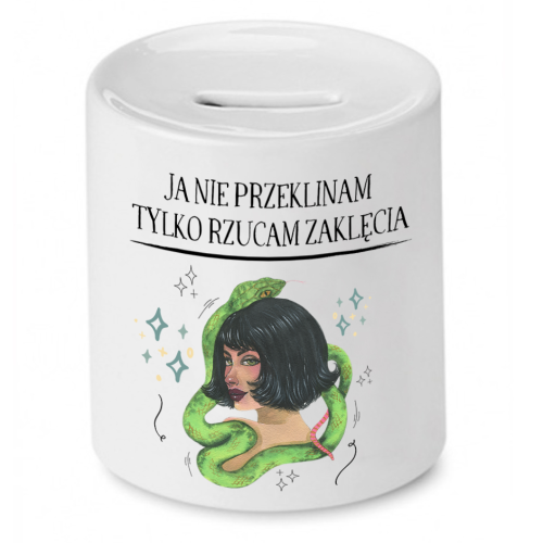 Skarbonka Prezent Śmieszny Zabawny - Ja nie przeklinam, tylko rzucam zaklęcia