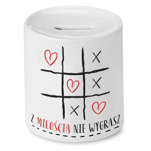 Skarbonka Prezent Śmieszny Zabawny - Z miłością nie wygrasz