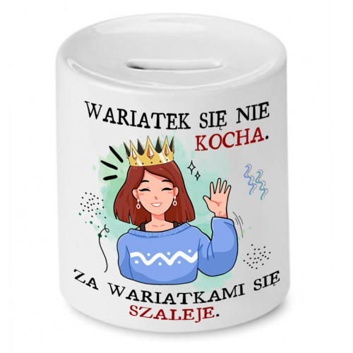 Skarbonka Prezent Śmieszny Zabawny - Wariatek się nie kocha.