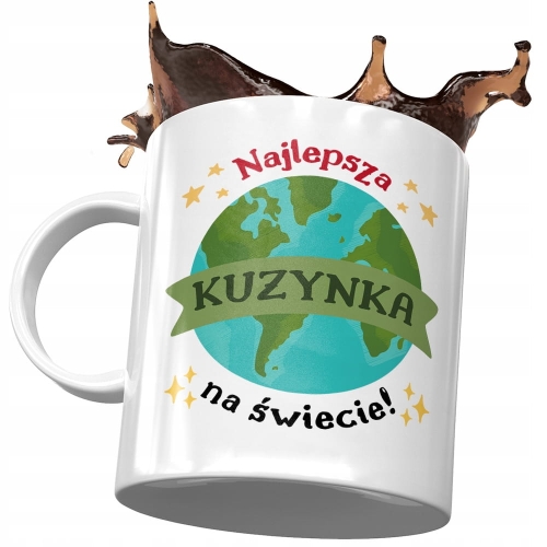 Kubek Dla Kuzynki na Urodziny na Prezent z Nadrukiem ze Zdjęciem