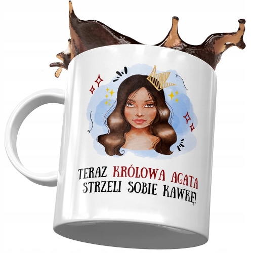 Kubek Dla Agaty Agi Żony Koleżanki na Prezent z Nadrukiem ze Zdjęciem