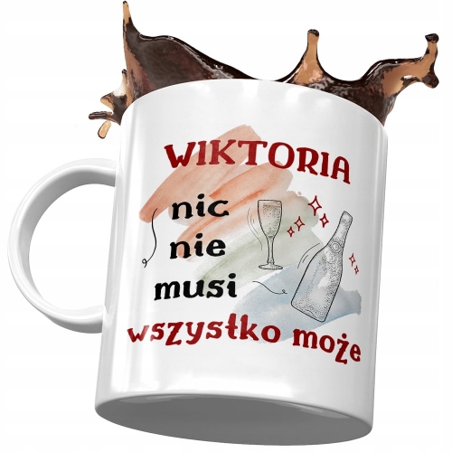 Kubek Dla Wiktorii Żony Koleżanki na Prezent z Nadrukiem ze Zdjęciem