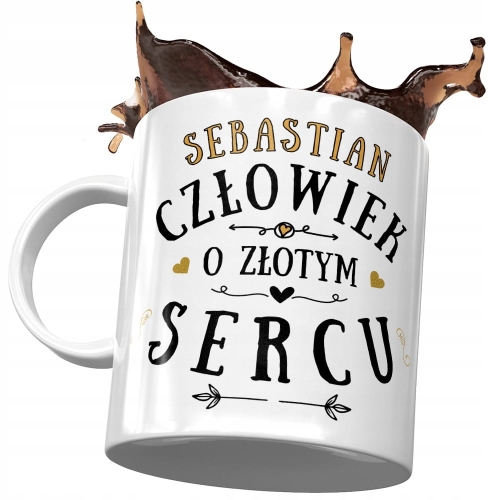 Kubek dla Sebastiana Seby Męża Kolegi na Prezent z Nadrukiem ze Zdjęciem