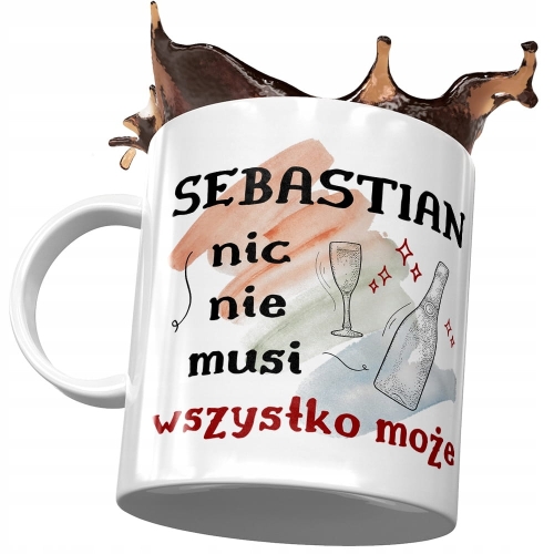 Kubek dla Sebastiana Seby Męża Kolegi na Prezent z Nadrukiem ze Zdjęciem
