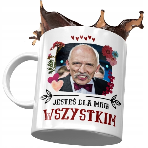 Kubek Janusz Korwin Mikke Politycy na Prezent z Nadrukiem ze Zdjęciem