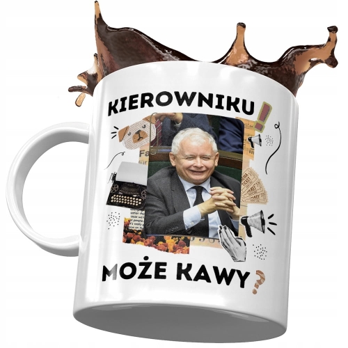 Kubek Jarosław Kaczyński PIS Politycy na Prezent z Nadrukiem ze Zdjęciem