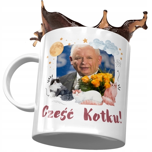 Kubek Jarosław Kaczyński PIS Politycy na Prezent z Nadrukiem ze Zdjęciem