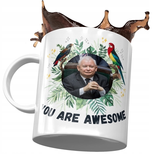 Kubek Jarosław Kaczyński PIS Politycy na Prezent z Nadrukiem ze Zdjęciem