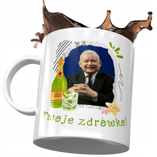 Kubek Jarosław Kaczyński PIS Politycy na Prezent z Nadrukiem ze Zdjęciem