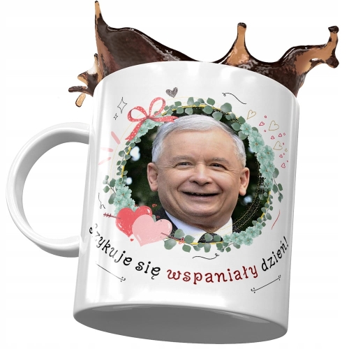 Kubek Jarosław Kaczyński PIS Politycy na Prezent z Nadrukiem ze Zdjęciem