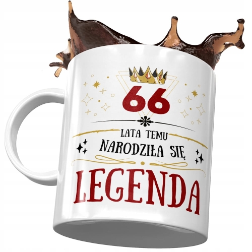 Kubek na Urodziny 66 66te 66-te Idealny Prezent z Nadrukiem ze Zdjęciem