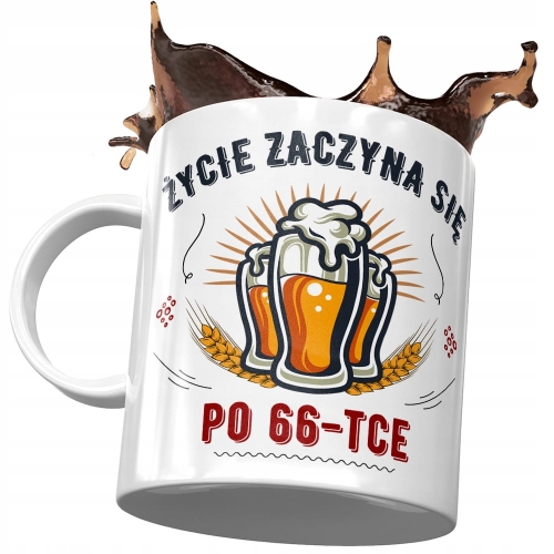 Kubek na Urodziny 66 66te 66-te Idealny Prezent z Nadrukiem ze Zdjęciem