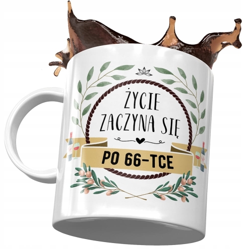 Kubek na Urodziny 66 66te 66-te Idealny Prezent z Nadrukiem ze Zdjęciem