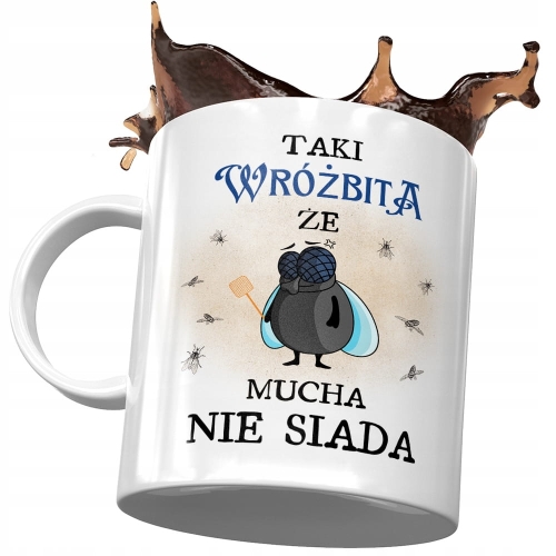 Kubek Dla Wróżbity Że Mucha Nie Siada Na Prezent z Nadrukiem ze Zdjęciem