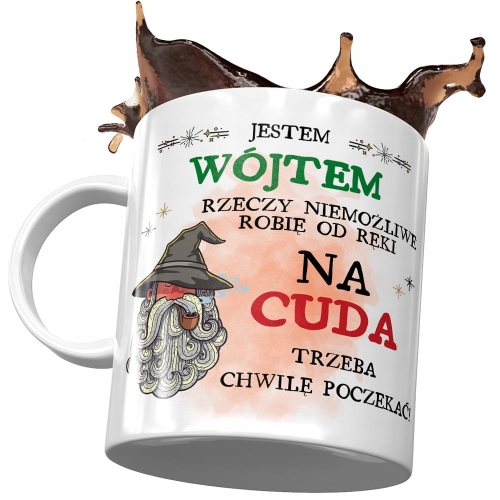 Kubek Dla Wójta Na Cuda Trzeba Poczekać Prezent z Nadrukiem ze Zdjęciem