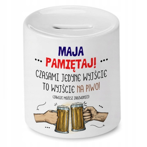Skarbonka Dla Mai na Urodziny Idealny Prezent z Nadrukiem ze Zdjęciem