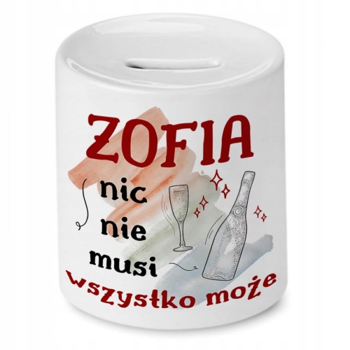 Skarbonka dla Zofii na Urodziny na Prezent z Nadrukiem ze Zdjęciem