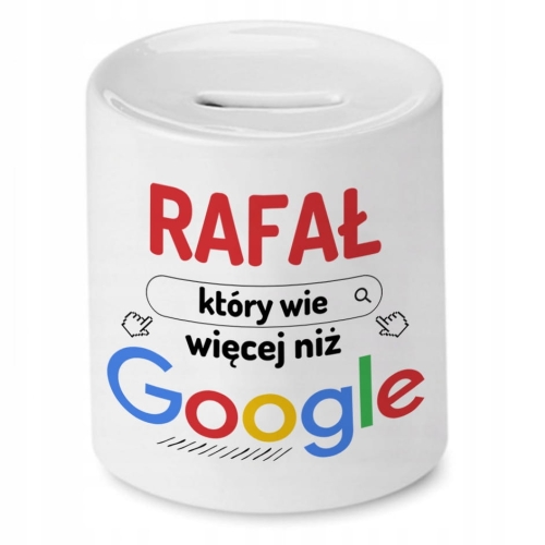 Skarbonka Dla Rafała na Urodziny Prezent z Nadrukiem ze Zdjęciem