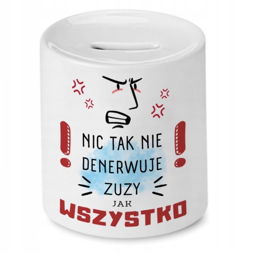 Skarbonka dla Zuzy na Urodziny na Prezent z Nadrukiem ze Zdjęciem