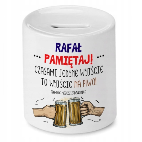 Skarbonka Dla Rafała na Urodziny Prezent z Nadrukiem ze Zdjęciem