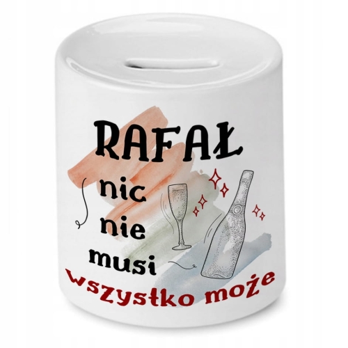 Skarbonka Dla Rafała na Urodziny Prezent z Nadrukiem ze Zdjęciem