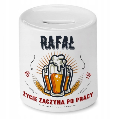 Skarbonka Dla Rafała na Urodziny Prezent z Nadrukiem ze Zdjęciem