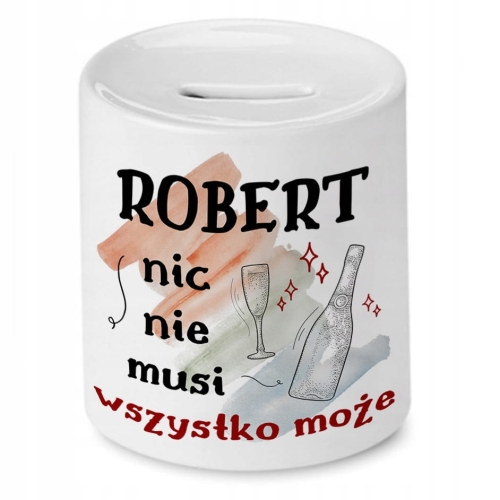 Skarbonka dla Roberta na Urodziny na Prezent z Nadrukiem ze Zdjęciem