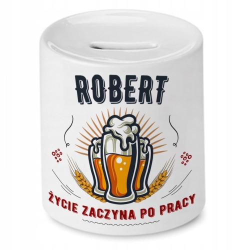 Skarbonka dla Roberta na Urodziny na Prezent z Nadrukiem ze Zdjęciem