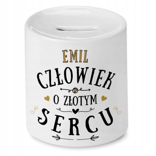 Skarbonka dla Emila na Urodziny na Prezent z Nadrukiem ze Zdjęciem