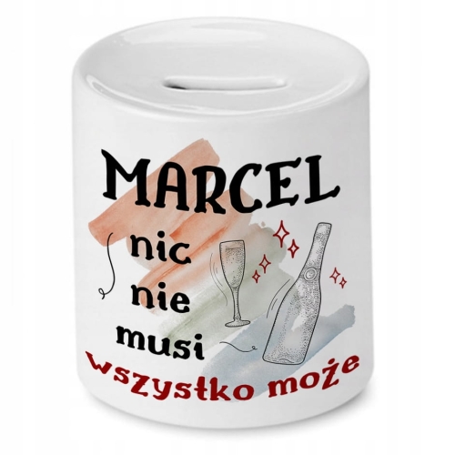 Skarbonka dla Marcela na Urodziny na Prezent z Nadrukiem ze Zdjęciem