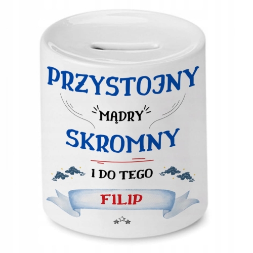 Skarbonka dla Filipa na Urodziny na Prezent z Nadrukiem ze Zdjęciem