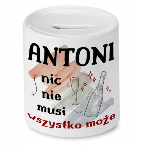Skarbonka dla Antoniego na Urodziny na Prezent z Nadrukiem ze Zdjęciem