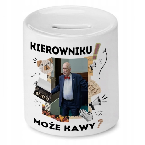 Skarbonka Janusz Korwin Mikke na Prezent z Nadrukiem ze Zdjęciem