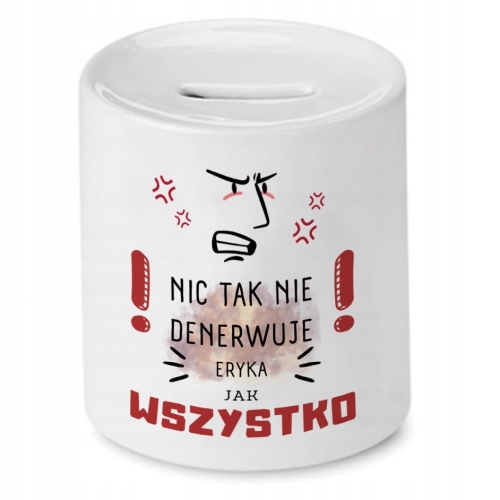 Skarbonka Dla Eryka na Urodziny Imieniny Prezent z Nadrukiem ze Zdjęciem