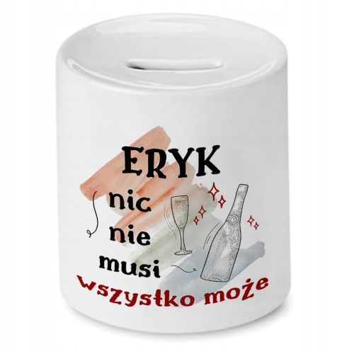 Skarbonka Dla Eryka na Urodziny Imieniny Prezent z Nadrukiem ze Zdjęciem