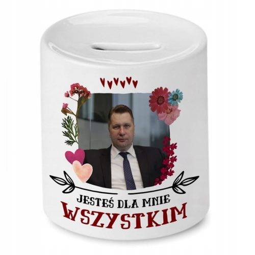 Skarbonka Przemysław Czarnek na Urodziny Prezent z Nadrukiem ze Zdjęciem