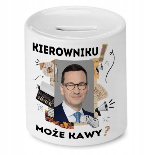 Skarbonka Mateusz Morawiecki na Urodziny Prezent z Nadrukiem ze Zdjęciem