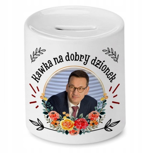 Skarbonka Mateusz Morawiecki na Urodziny Prezent z Nadrukiem ze Zdjęciem