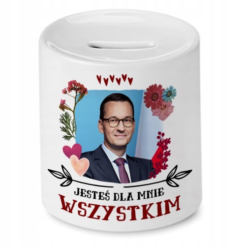Skarbonka Mateusz Morawiecki na Urodziny Prezent z Nadrukiem ze Zdjęciem