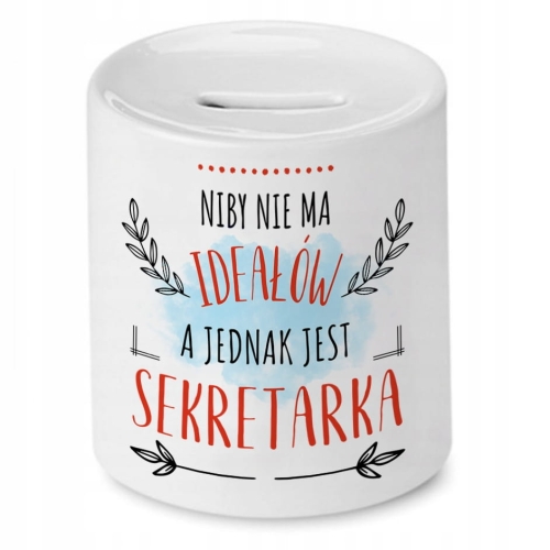 Skarbonka dla Sekretarki na Urodziny na Prezent z Nadrukiem ze Zdjęciem
