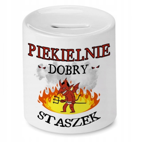 Skarbonka dla Staszka na Urodziny Imieniny Prezent z Nadrukiem ze Zdjęciem