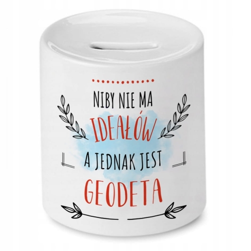 Skarbonka Dla Geodety na Urodziny Imieniny Prezent z Nadrukiem ze Zdjęciem