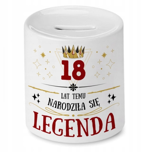 Skarbonka na Urodziny 18 18te 18-te na Prezent z Nadrukiem ze Zdjęciem