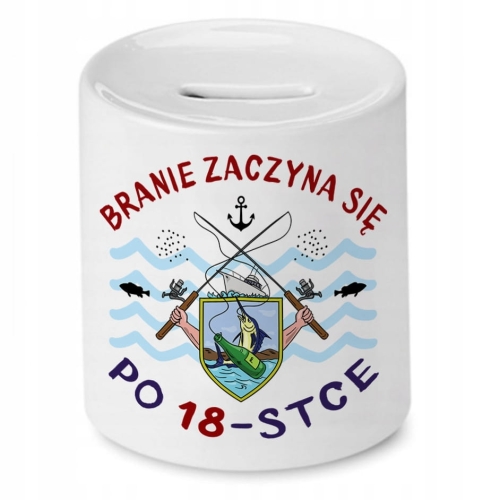 Skarbonka na Urodziny 18 18te 18-te na Prezent z Nadrukiem ze Zdjęciem