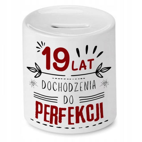 Skarbonka na Urodziny 19 19te 19-te na Prezent z Nadrukiem ze Zdjęciem