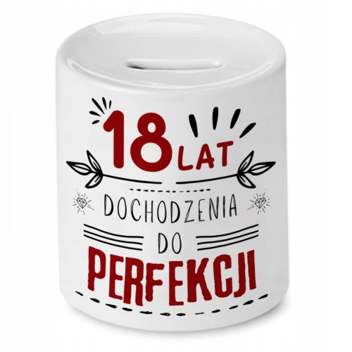 Skarbonka na Urodziny 18 18te 18-te na Prezent z Nadrukiem ze Zdjęciem