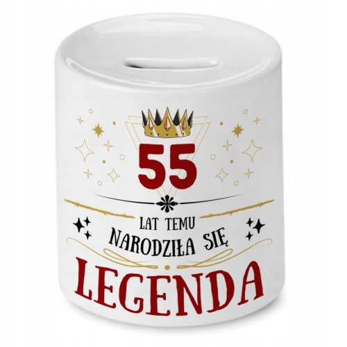 Skarbonka na Urodziny 55 55te 55-te na Prezent z Nadrukiem ze Zdjęciem