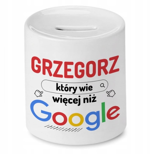 Skarbonka Dla Grzegorza na Urodziny na Prezent z Nadrukiem ze Zdjęciem