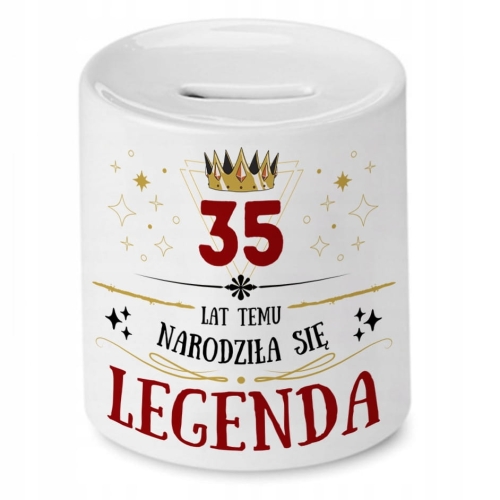 Skarbonka na Urodziny 35 35te 35-te na Prezent z Nadrukiem ze Zdjęciem