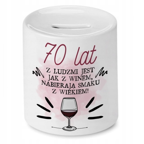 Skarbonka na Urodziny 70 70te 70-te na Prezent z Nadrukiem ze Zdjęciem